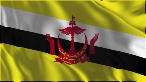 Flag of Brunei waving slowly Stock-Footage 337860257