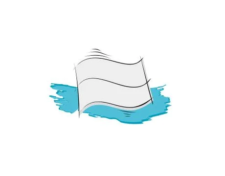 Flag Brush Flat on white background in vector illustration Stock Illustration