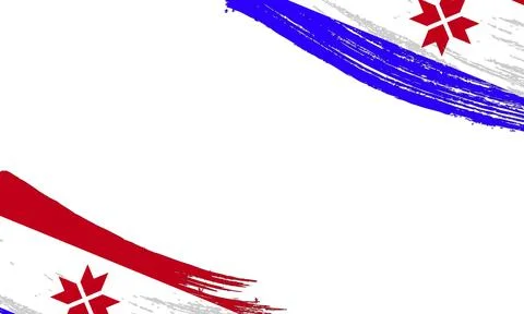 Flag with Brush Stroke Effect, Grunge brush stroke. Watercolor painting flag Stock Illustration