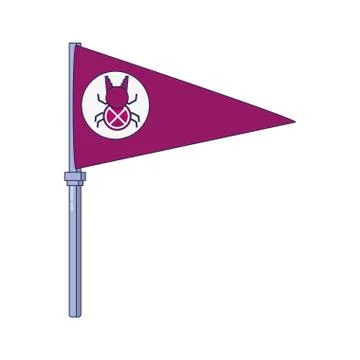 Flag with bug virus infection icon 스톡 일러스트