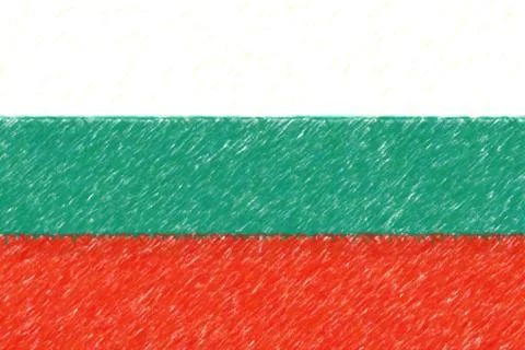 Flag of Bulgaria background o texture, color pencil effect. Stock Illustration