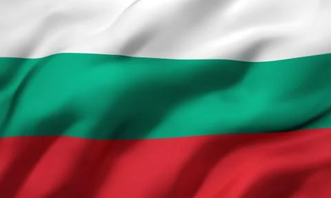 Flag of Bulgaria blowing in the wind Stock Illustration