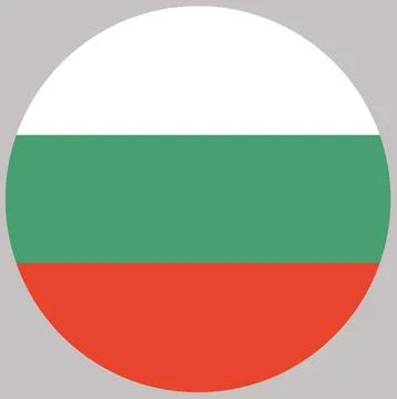 Flag of Bulgaria in circle, shape, button, icon. Illustrazione stock