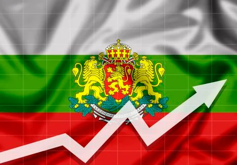 Flag of Bulgaria EU with up arrow Stock Illustration