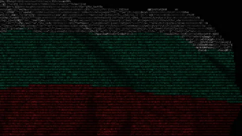 Flag of Bulgaria made of computer code, looping animation Stock Footage 145104099
