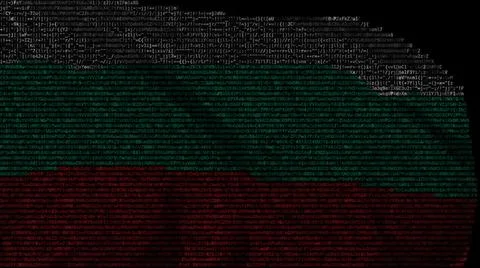 Flag of Bulgaria made of computer code, 3d rendering Stock Illustration