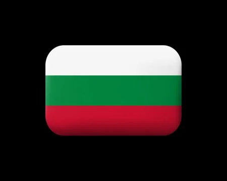Flag of Bulgaria. Matted Vector Icon and Button. Rectangular Shape Illustrazione stock
