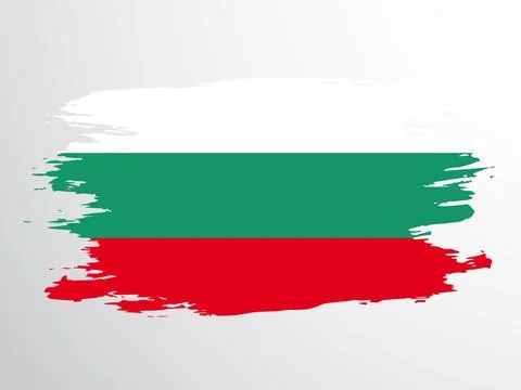 Flag of Bulgaria painted with a brush Stock Illustration