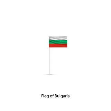Flag of Bulgaria on a pole. Stock Illustration