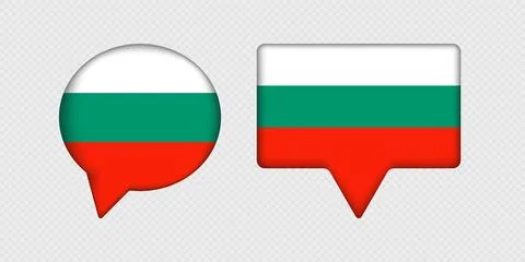 Flag of Bulgaria in speech bubble. Stock Illustration