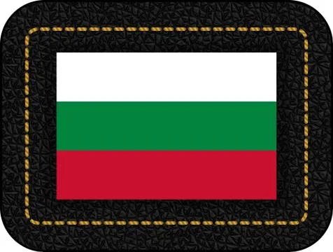 Flag of Bulgaria. Vector Icon on Black Leather Backdrop Stock Illustration