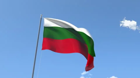 The flag of Bulgaria Waving on the Wind. Video stock 40545709