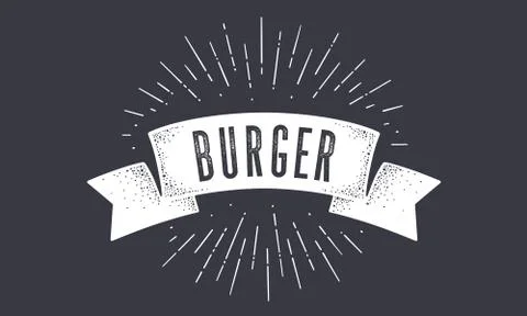 Flag Burger. Old school flag banner with text Stock Illustration