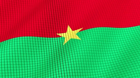 Flag of Burkina Faso is developing waves. Looped. Full HD 1080. 動画素材 55157415