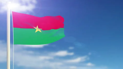 Flag of Burkina Faso Video stock 1055348