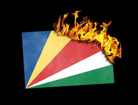 Flag burning - Seychelles Stock Illustration