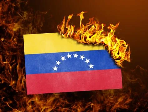 Flag burning - venezuela Stock Illustration