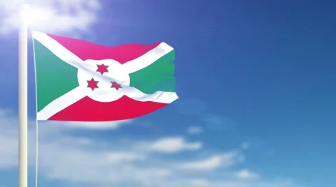 Flag of Burundi Stock Footage 1055387