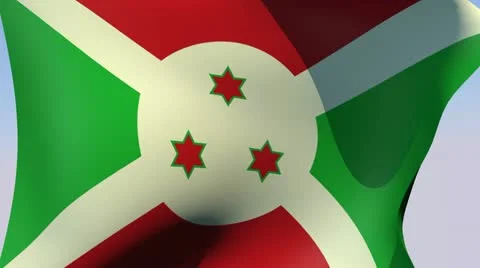 Flag of Burundi HD Stock Footage 14072787