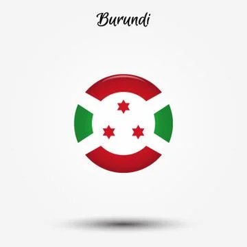 Flag of Burundi icon Stock Illustration