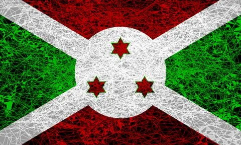 Flag of Burundi. Illustrazione stock