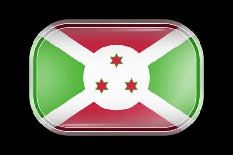 Flag of Burundi. Matted Vector Icon. Vector Rectangular Shape Illustrazione stock