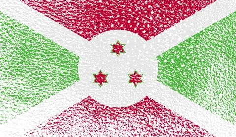 Flag of Burundi with old texture. Stock Illustration