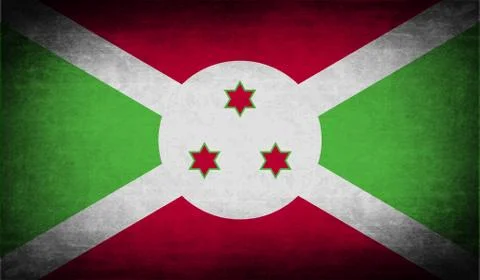 Flag of Burundi with old texture. Stock Illustration