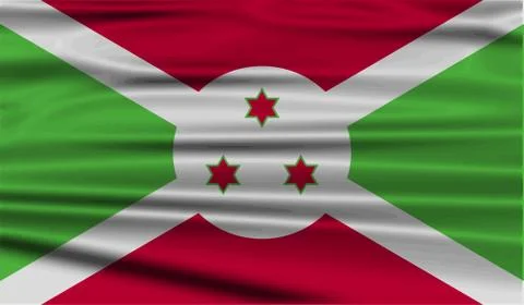 Flag of Burundi with old texture. Stock Illustration