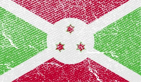 Flag of Burundi with old texture. Stock Illustration