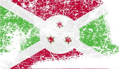 Flag of Burundi with old texture. Stock Illustration