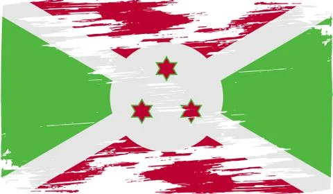 Flag of Burundi with old texture. Stock Photos