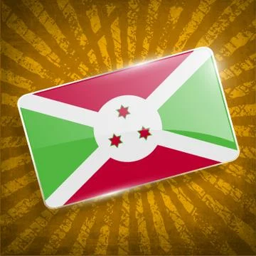 Flag of Burundi with old texture. Vector Stock Illustration