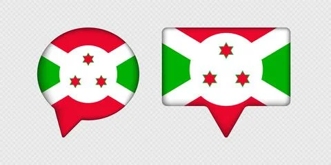 Flag of Burundi in speech bubble. Stock Illustration