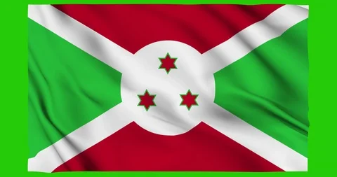 Flag of Burundi waving on a samless loop over an easily removable background Stock Footage 98371026