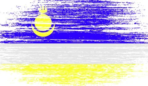 Flag of Buryatia with old texture. Vector Stock Illustration