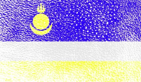 Flag of Buryatia with old texture. Vector Stock Illustration