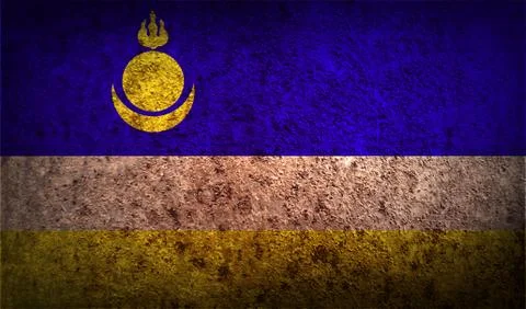 Flag of Buryatia with old texture. Vector 스톡 일러스트
