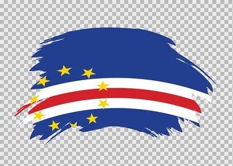 Flag of Cabo Verde with distressed paint stroke brush effect イラスト素材