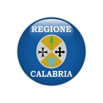 Flag Calabria button Illustrazione stock