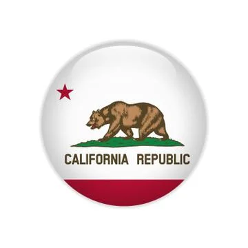 Flag California button Illustrazione stock