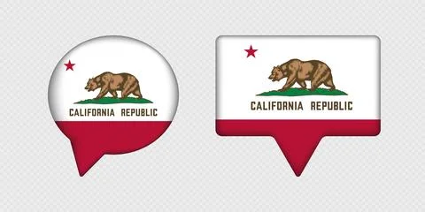 Flag of California State in Speech Bubble. Illustrazione stock