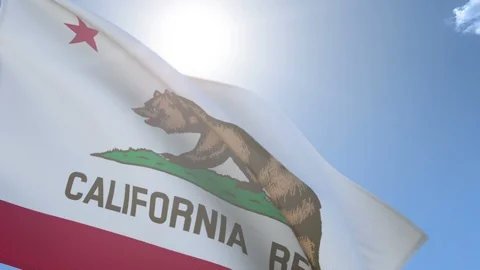 Flag of California Waving in the Wind Vídeo Stock 93854918