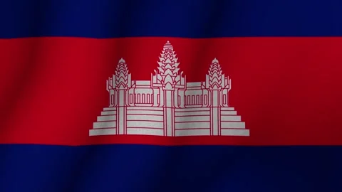 The flag of Cambodia. The evolving national flag of Cambodia in 3d format. 1080p Stock-Footage 277544028