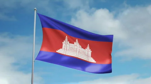 Flag of Cambodia Video stock 435184