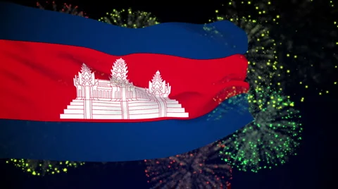Flag of Cambodia Stock Footage 1055424