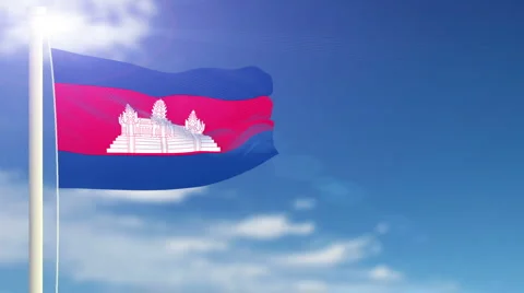 Flag of Cambodia Video stock 1055428
