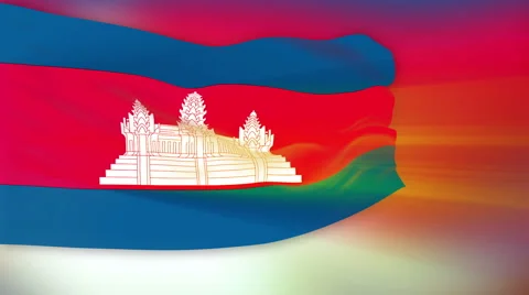 Flag of Cambodia Video stock 1055434