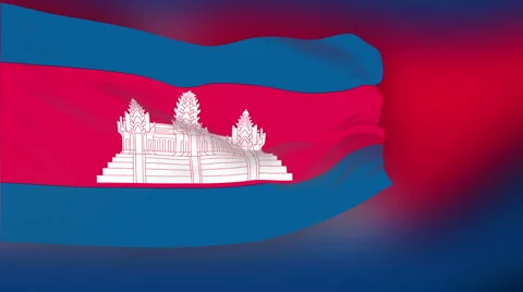 Flag of Cambodia Stock Footage 1055444