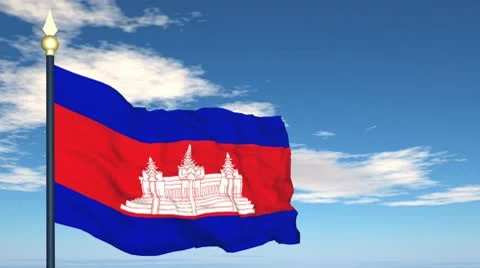 Flag Of Cambodia Stock Footage 10719797